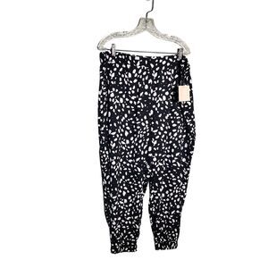 14TH & UNION Plus Size 1X Black White Casual Jogger Pants NWT